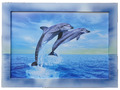 Dolphin Paradise - Leinwandbild Fotodruck Gemälde Delphine 94 x 66,5cm auf Holz