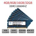 32GB 16GB 8GB 4GB PC3-8500S DDR3-1066Mhz SO-DIMM Notebook RAM für NANYA DE