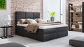 Bari 1 Boxspringbett 180x200 bett mit bettkasten Bonell-Matratze und Topper Grau