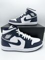 Nike Air Jordan 1 Mid Obsidian White Blue Gold Damen Herren Schuhe Sneaker 40-46