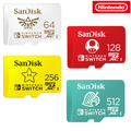 SanDisk Speicherkarte microSDXC 64GB 128GB 258GB 512GB für Nintendo Switch