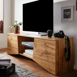 TV Schrank FineBuy Lowboard 160x50x40 cm Holz Fernsehkommode Fernsehschrank 
