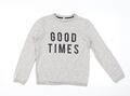 Primark Mädchen grau Baumwolle Pullover Sweatshirt Größe 11-12 Jahre - gute Zeiten