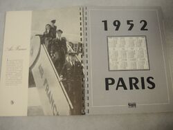 Orig. alter Ringbuch-Kalender AIR FRANCE 1952