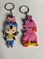 Digimon Tamer Sora + Biyomon doppelseitig PVC Schlüsselanhänger Schlüsselring Tasche Charm UK