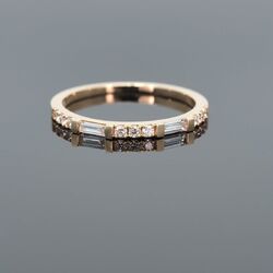 0.26 CT Natürlich Diamant Minimal Verlobungsring für Mädchen 14k Rose Gold