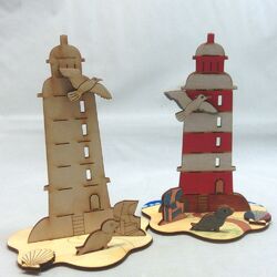 Kreativ Set für Kinder, Leuchtturm, zum Kindergeburtstag, malen und basteln
