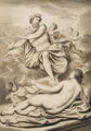 L. BOURG (1693-1775), Jupiter und Semele. Mythologie,  1757, Federzeichnung