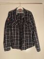 Superdry Flanell-Hemd / Gr. XL karriert  blau / Hemd / Baumwolle / getragen