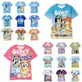 Kinder Bluey 3D T-Shirt Jungen Mädchen Kurzarm T-Shirt Sommer Top