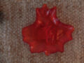 Glas Schale Ahorn Blatt rot/rötlich Top ca  14cm breit