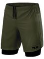 TCA Ultra Laufhose Herren 2 in 1 Kurze Sporthose Trainingsshorts Laufshorts mit