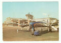 Lufthansa   Lockheed Constellation at FRA - airport-issued postcard  (used 1961)