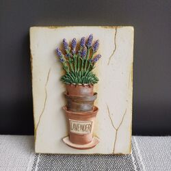 3D Blumenmuster Wandplakette Lavendel kleines Harz Wandhängend Wohnkultur geliebtes Geschenk