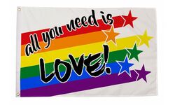 Fahne Flagge All you need is love Regenbogen 90 x 150 cm