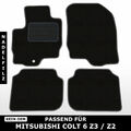 Für Mitsubishi Colt 6 2002-2012 5tür - Fußmatten Nadelfilz 4tlg Schwarz, 1clips