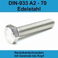 M8 Sechskantschrauben Edelstahl DIN 933 A2 V2A Maschinen Gewinde Voll 4017 M8x