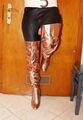 Neu Overknee Stiefel Rose Gold Metallic Look Gr. 40