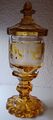 Antike Bohemien Biedermeier Zeit Friedrich  Egermann Deckelpokal Glass Vase