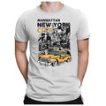 New York City Taxi | Herren Fun T-Shirt S bis 4XL | Cap Driver NY NYC Old School