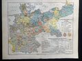 antike historische Karte Spezialkarte Reichstagswahlen Deutsches Reich 1898-1903