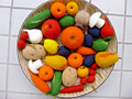 30 Teile Obst + Gemüse gefilzt Deko Frühling Sommer Jahreszeitentisch