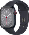 Apple Watch Series 8 GPS Cellular 45mm Smartwatch Mitternacht Sportband MNK43F