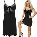 Nachthemd CASSIDY Viskose Damen Nachtkleid Nachtwäsche Negligee DKaren Spitze 