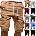 Bermuda Herren Kurzhose Jogging Sporthose Sommer Kurze Cargo Shorts Cargohose DE