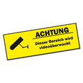 Aufkleber "Achtung Videoüberwachung" Warnaufkleber Hinweis Kamera Sticker R008