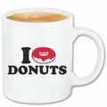 Kaffeetasse I LOVE DONUTS - CUP CAKES CUPCAKES - DONUT - EIERKUCHEN - FRÜHSTÜCK