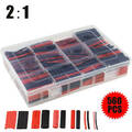 560teiliges Schrumpfschlauch Set Sortiment in Plastikbox Ratio 2:1 Schwarz + Rot