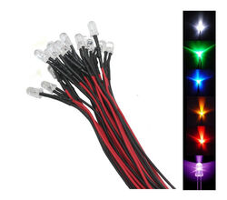 1 5 10 Stück LED Ø 5 mm 20 cm Kabel 12 V DC (5 - 14 V) verkabelt Signalleuchte