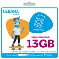 LEBARA Hello! M Prepaid SIM-Karte | Allnet Flat Telefonie & SMS | 13GB Datenvol.