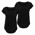 Ladies fashion Oversize Shirt Damen Tanktop 2 er Pack... - Schwarz & Weiß - NEU