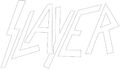 Slayer Logo Aufkleber weiß Sticker Bands Trash-Metal ca. 17x10 cm