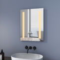 Badspiegel mit LED Beleuchtung 45x60 Badezimmerspiegel Wandspiegel Lichtspiegel