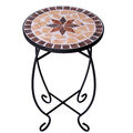 Beistelltisch Mosaik Gartentisch Metall rund Balkontisch klein Bistrotisch Tisch
