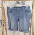 Buena Vista Malibu Damen Shorts| Jeans Shorts mit Umschlag| Mid Stone L/40