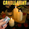 3er Set Flackernd Kerzen LED Kerze mit Timer Fernbedienung Batterie Betrieben DE