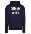 Neu Tommy Hilfiger Herrenjeans Essential 1985 Logo Hoodie schwarz Größe S M L