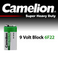 9V Block Batterie Super Heavy Duty 6F22 Camelion