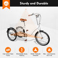 20" Trike Dreirad für Erwachsene Seniorenrad 3-Räder Fahrrad mit Einkaufskorb