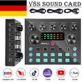 V8S Blutooth Audio Mixer Live Sound Card for Live Streaming Broadcast Recording