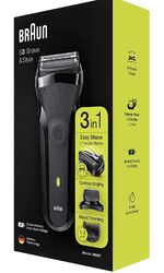 Braun Series 3 Rasierer Herren, 3-in-1-Elektrorasierer, Barttrimmer