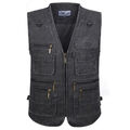 Herren Utility Weste Multi-Taschen Safari Gilet Weste Wandern Fischen Jacke