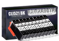 10 Druckerpatronen kompatibel für Canon MP640 CLI-521BK black Chip