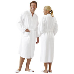 Bademantel Morgenmantel Hausmantel Saunamantel Kimonostil 100% Baumwolle weißversch. Größen | unisex | hohe Saugkraft