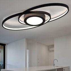 LED Ring Design Decken Lampe anthrazit Wohn Ess Zimmer Strahler Leuchte DIMMBAR