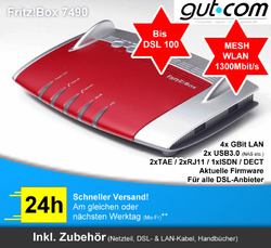 AVM FritzBox 7490 VDSL DSL 100 50 WLAN Internet Router Modem für alle Anbieter